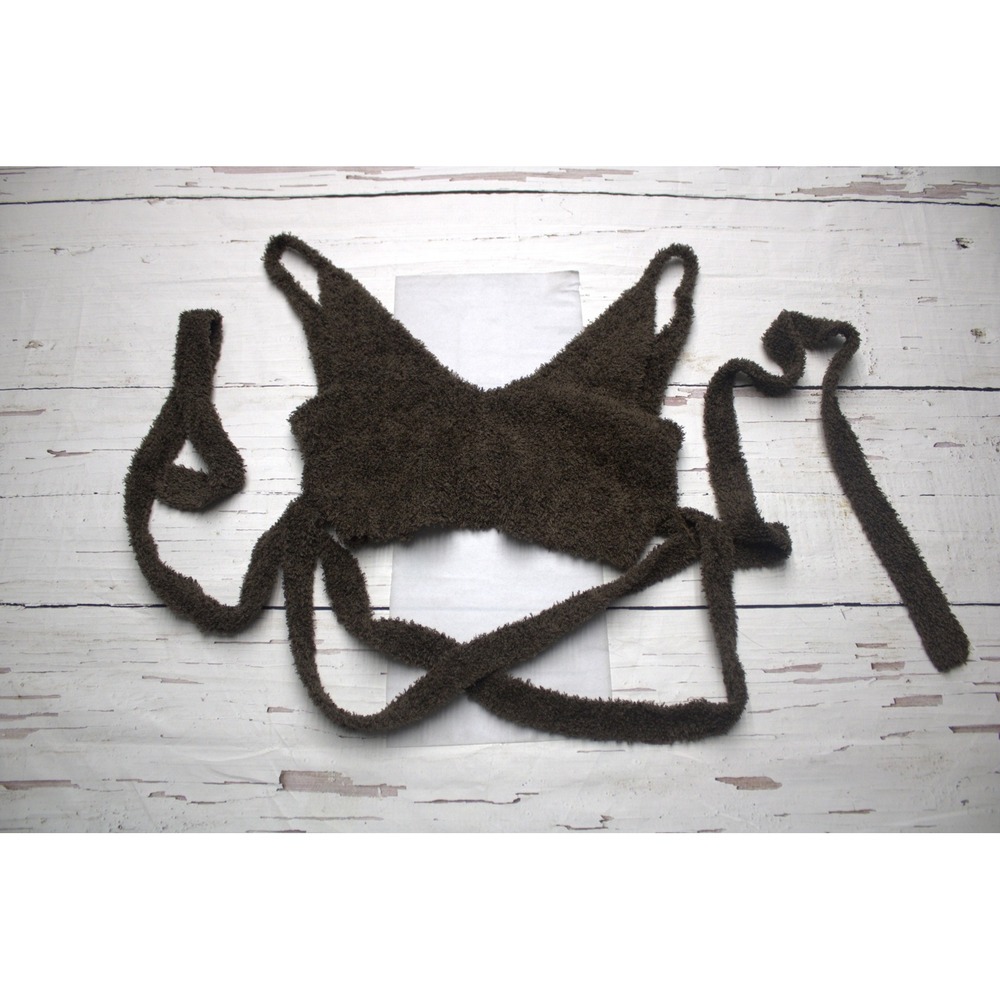 Out From Under Urban Outfitters Brown Cozy Knit Wrap Bralette Top Small‎